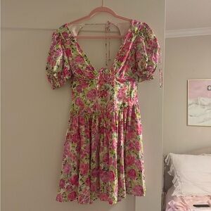 For Love and Lemons Paulina Puffy Sleeve Mini Dress